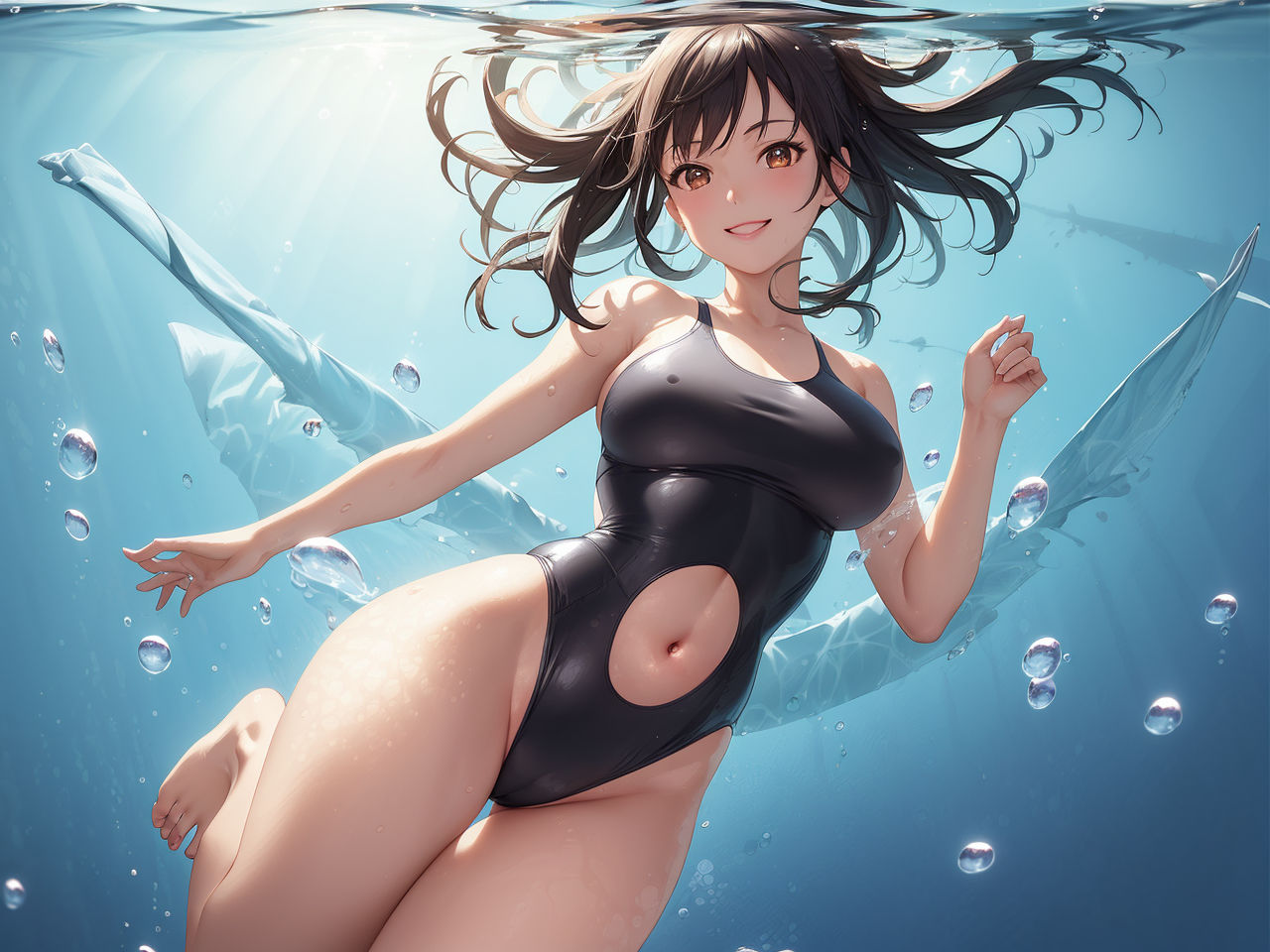 サンプル画像3:水の中の美女たち〜AIイラスト集〜(くりきんとん) [d_322335]