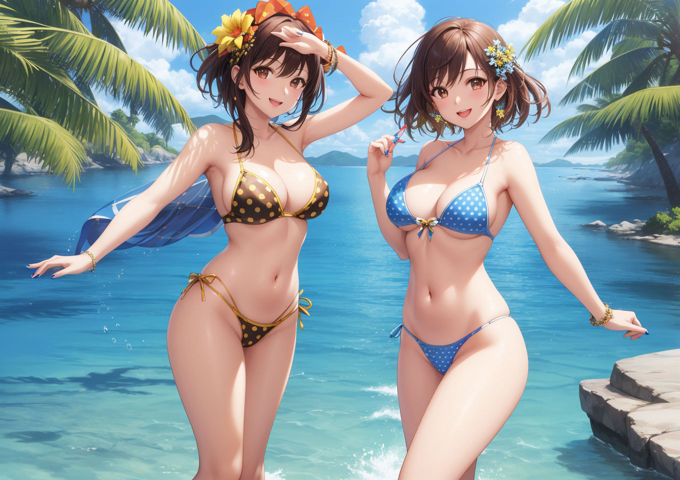 サンプル画像1:二人でたたずむ美女たち〜AIイラスト集〜(くりきんとん) [d_322348]