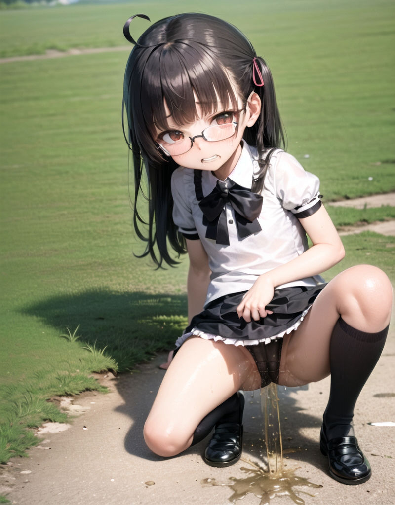 サンプル画像1:【120枚】濃薄陰毛 野外放尿(AI Surufumi 摺文愛) [d_322404]