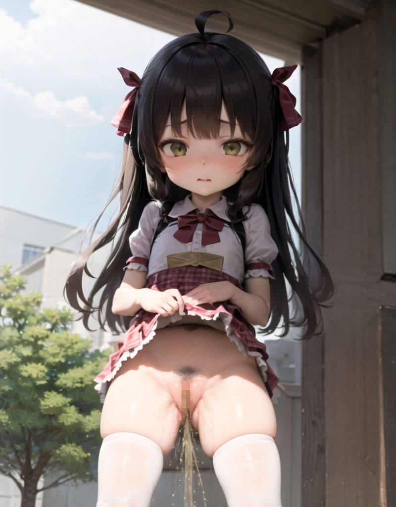 サンプル画像3:【120枚】濃薄陰毛 野外放尿(AI Surufumi 摺文愛) [d_322404]