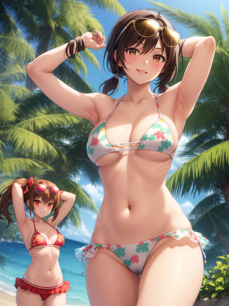 サンプル画像2:二人でたたずむ美女たち2〜AIイラスト集〜(くりきんとん) [d_322444]