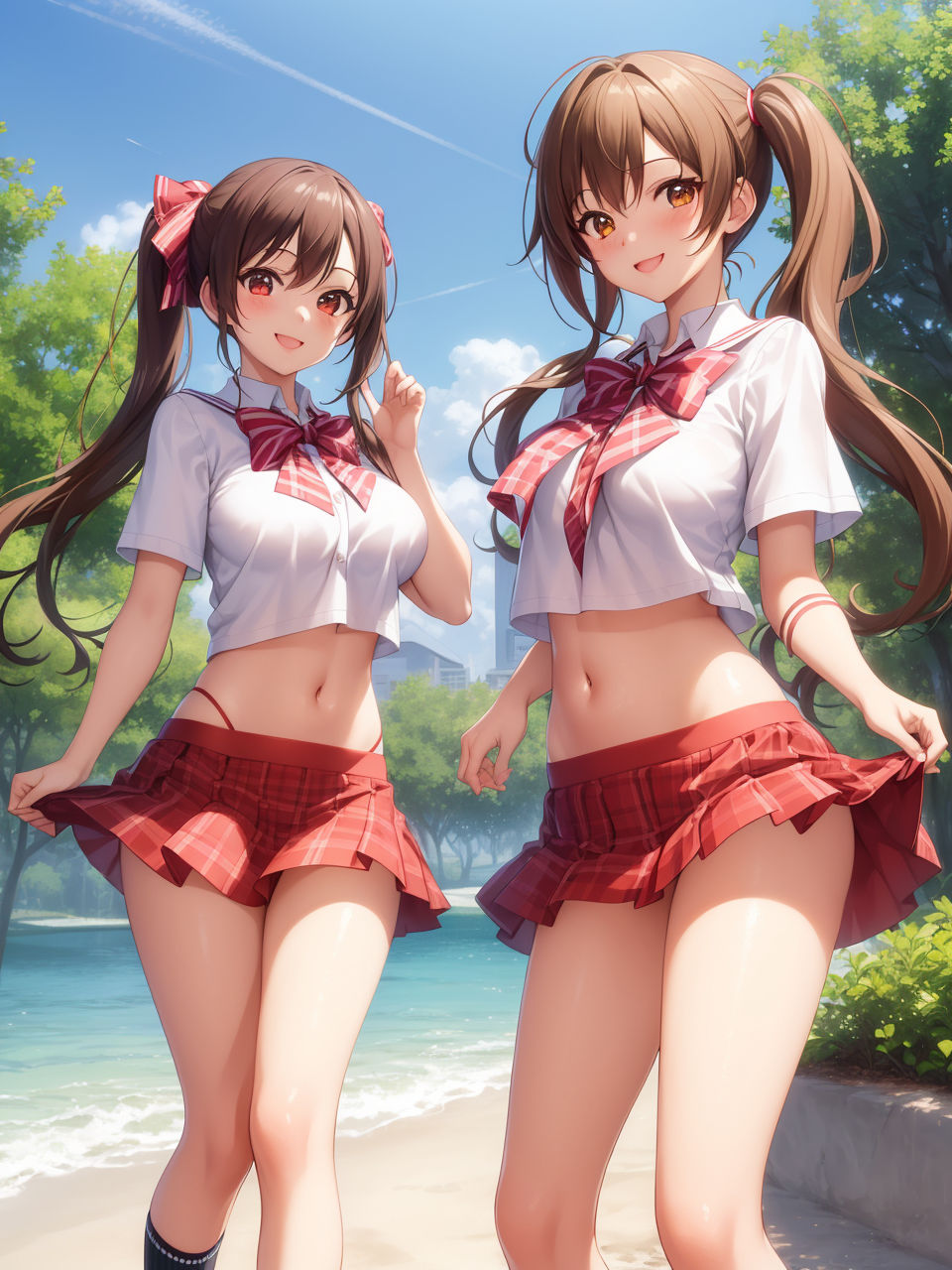 サンプル画像4:二人でたたずむ美女たち2〜AIイラスト集〜(くりきんとん) [d_322444]