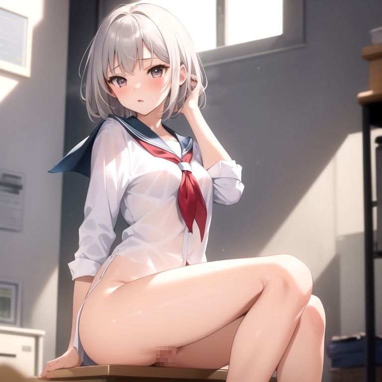 サンプル画像2:【はだかの下級生】 褒められると断れない下級生に 美術のモデルになってと 1枚ずつ服を脱がしてみた ＃1(美女の中指) [d_322734]