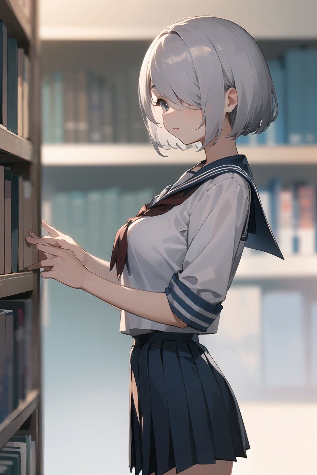 サンプル画像2:【銀髪JK×着衣プレイ】転校生の銀髪ハーフが美巨乳すぎた件(ココナッツパンチS) [d_322740]