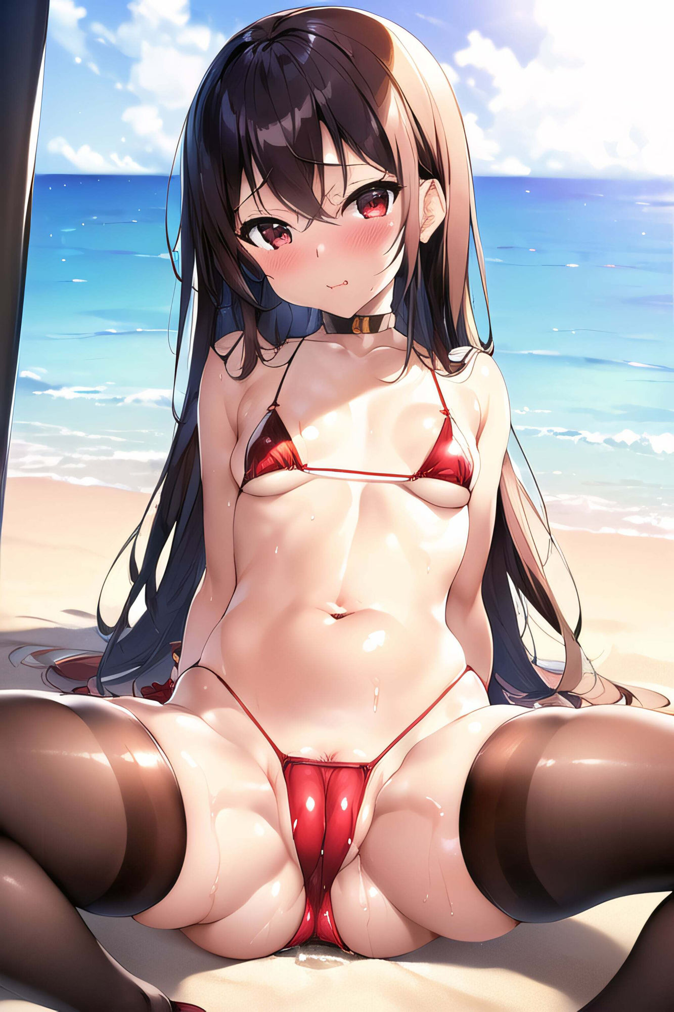 サンプル画像2:赤マイクロビキニ集(AI画像愛好会) [d_322818]