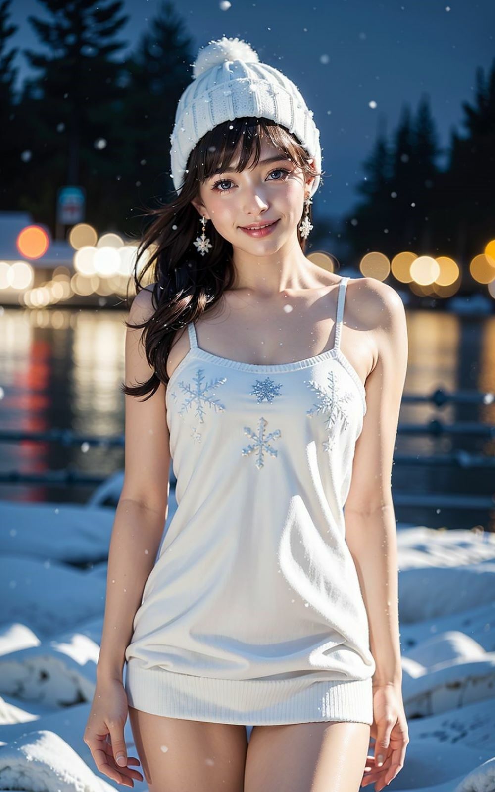 サンプル画像1:冬のランジェリー フォトモデル(AI ヤン) [d_322840]