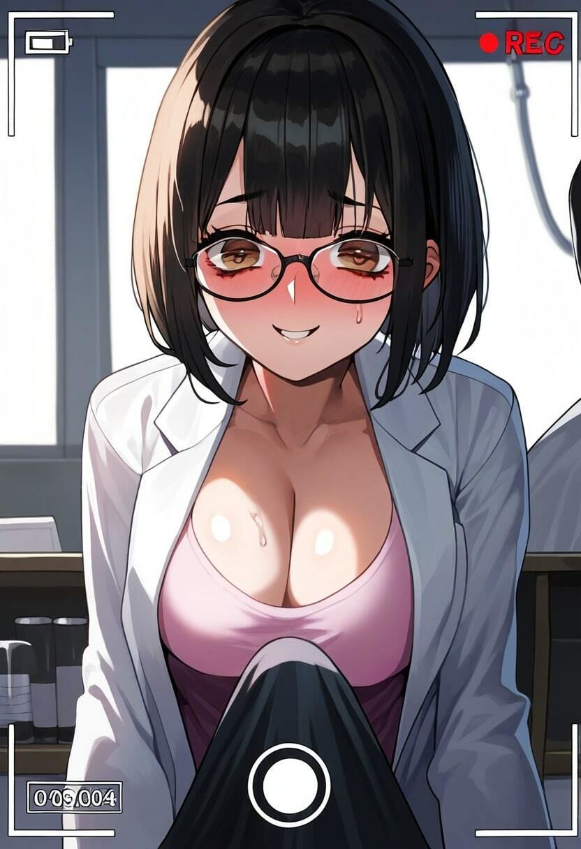 サンプル画像1:ふたなり黒髪ボブでメガネの巨乳エロ保険医とエッチな配信記録(妊婦＆ふたなり隊) [d_322936]