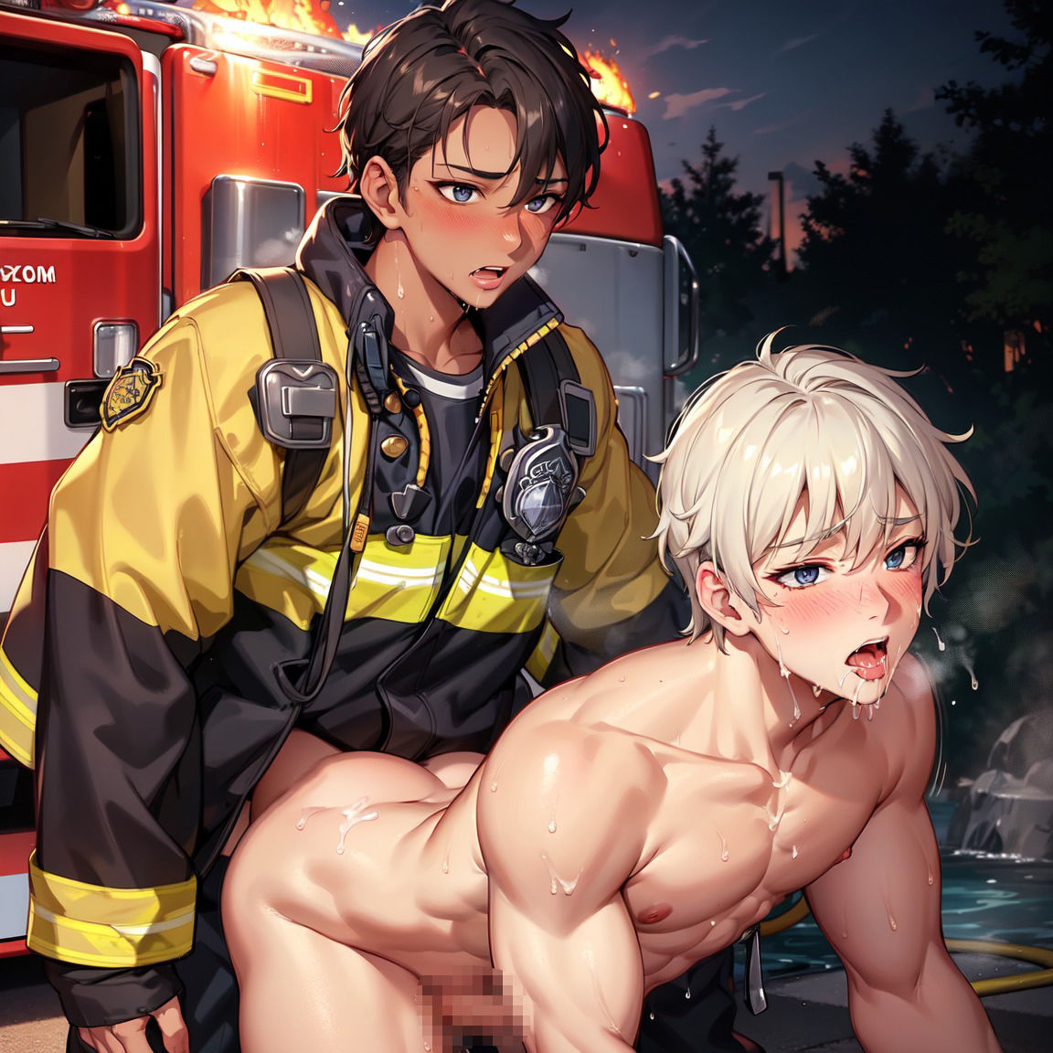 裸の消防士の画像1