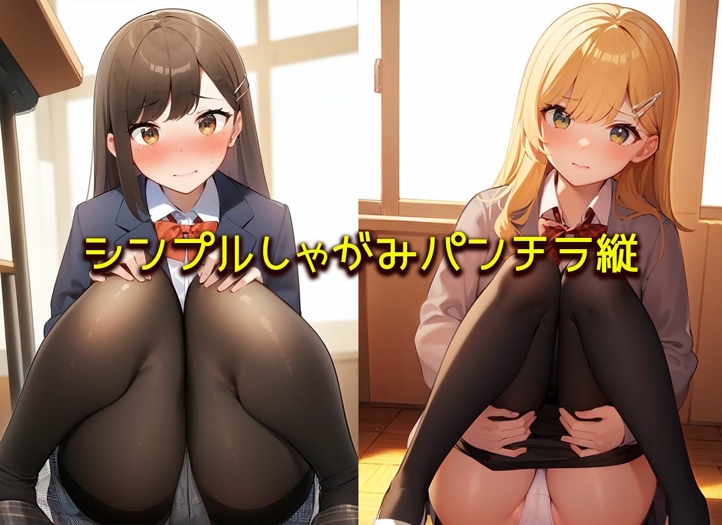 サンプル画像5:【制服女子のパンスト】黒ストッキングパンチラマニアコレクション(日替わりさん) [d_323109]