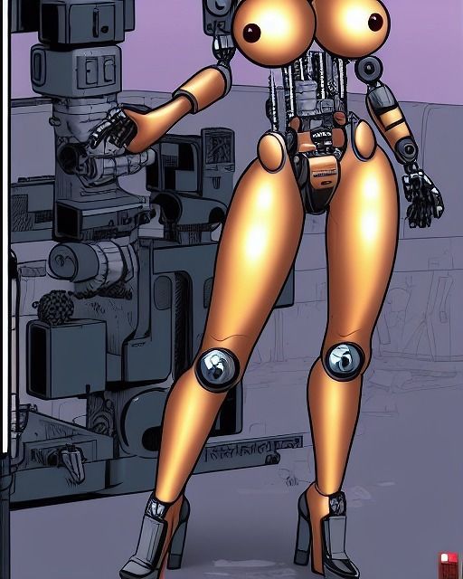 サンプル画像6:おっぱいロボット漫画用の下書き原稿データ集006（画像400枚、商用利用OK）(ROBOTITS) [d_323130]