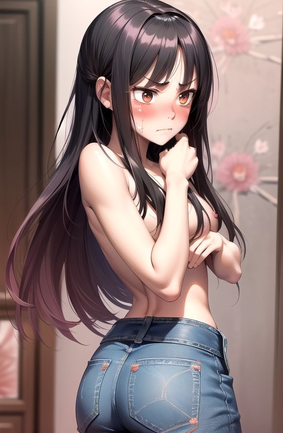 サンプル画像1:ハジらいデニム裸女(うるわし校房) [d_323139]