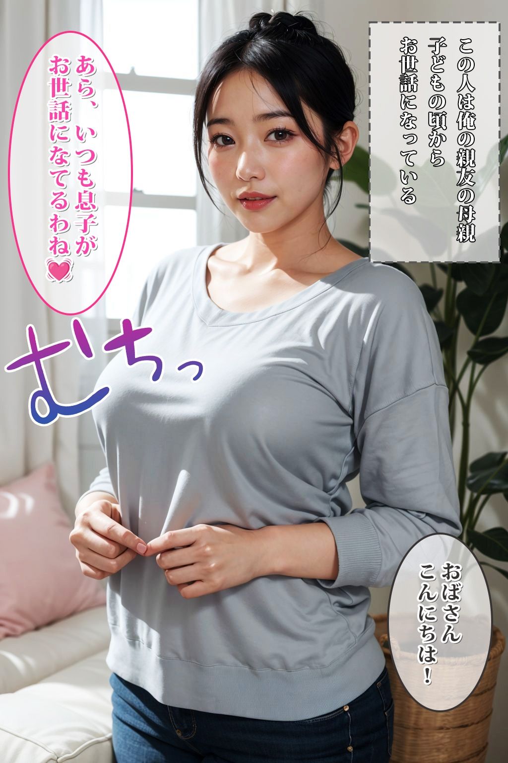 サンプル画像1:憧れの親友の母親とマッチングアプリで再会。理性のままにイキ乱れる…(もしもの世界) [d_323315]