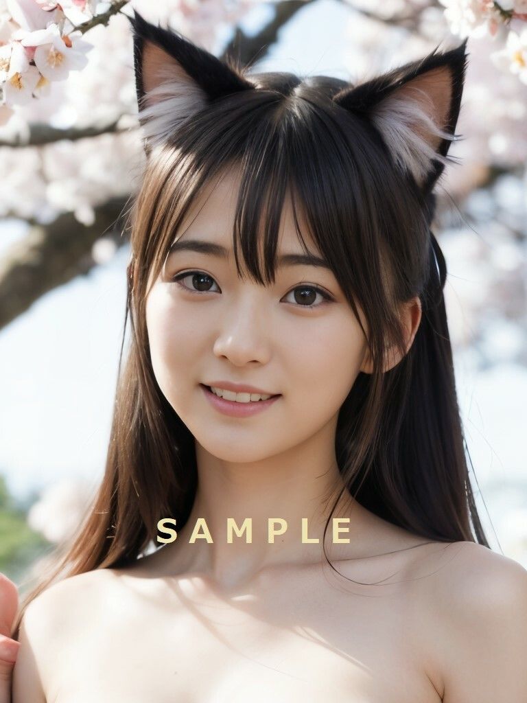 サンプル画像3:ネコ耳ナチュラルAI美少女 お花見ちょっと百合〜アイドル級の非日常2(焼き鳥ネコ AI 落書屋) [d_323454]