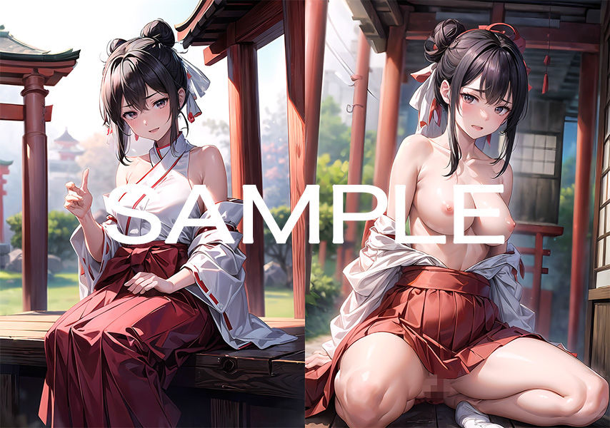 サンプル画像2:近所の巫女さんが誠にど変態すぎる件(aiもみむ出版) [d_323489]