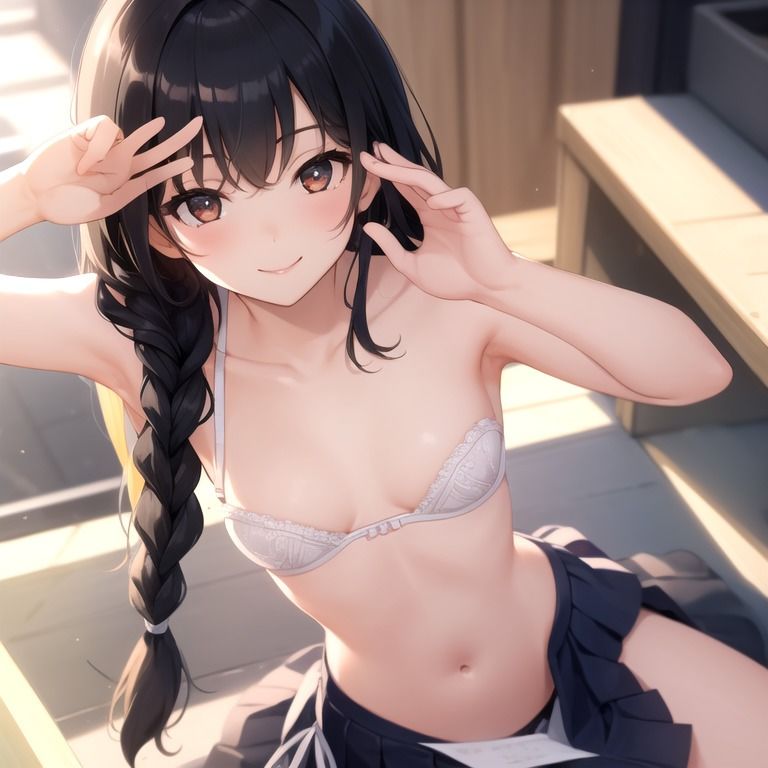 サンプル画像4:【はだかの下級生】 褒められると断れない下級生に 美術のモデルになってと 1枚ずつ服を脱がしてみた ＃3(美女の中指) [d_323631]