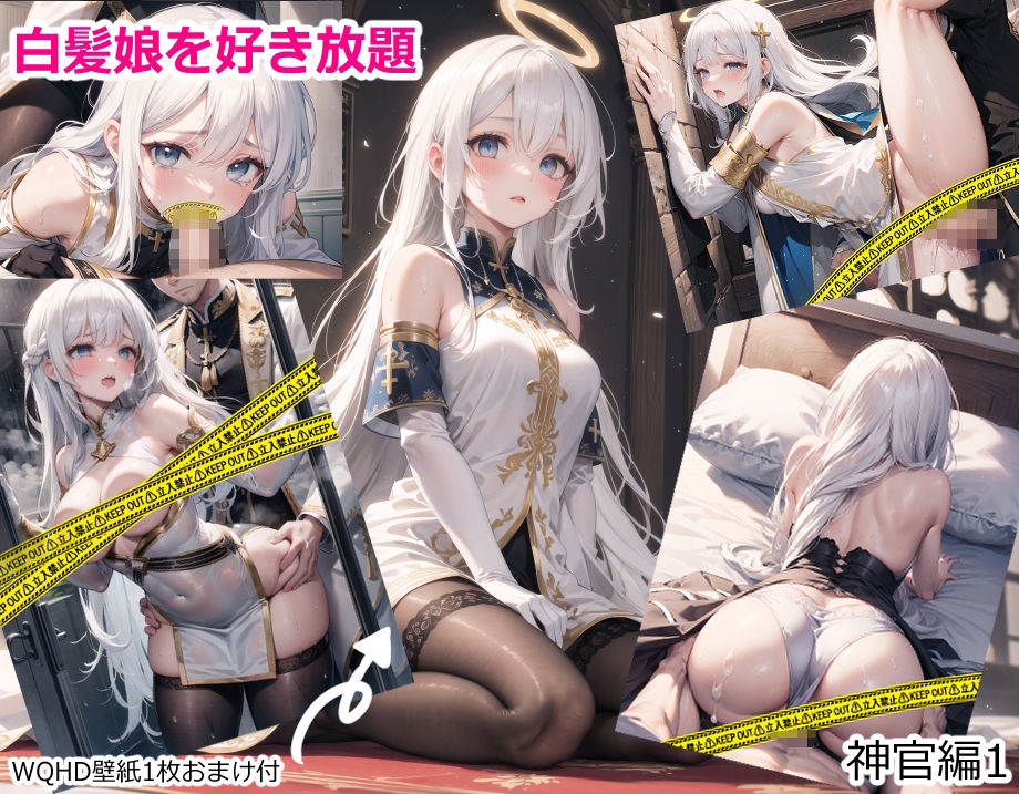 サンプル画像1:白髪娘を好き放題する画像集【神官編1】(かわゆ) [d_323922]