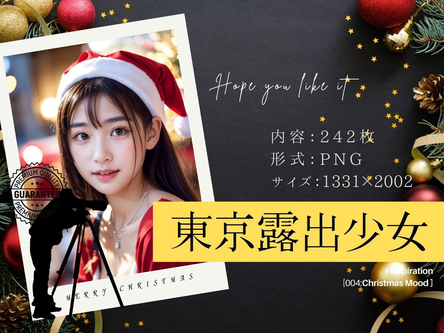 サンプル画像5:東京露出少女 – クリスマスムードに高まった美少女たちの露出撮影(東京露出少女) [d_323937]