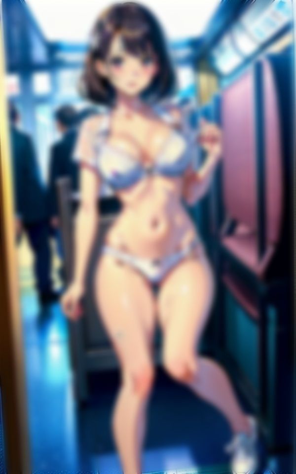 サンプル画像1:【電車で下着】遅刻しそうで服を忘れた女子大生が下着を露出したまま乗車・・・(ANAZON企画) [d_323975]