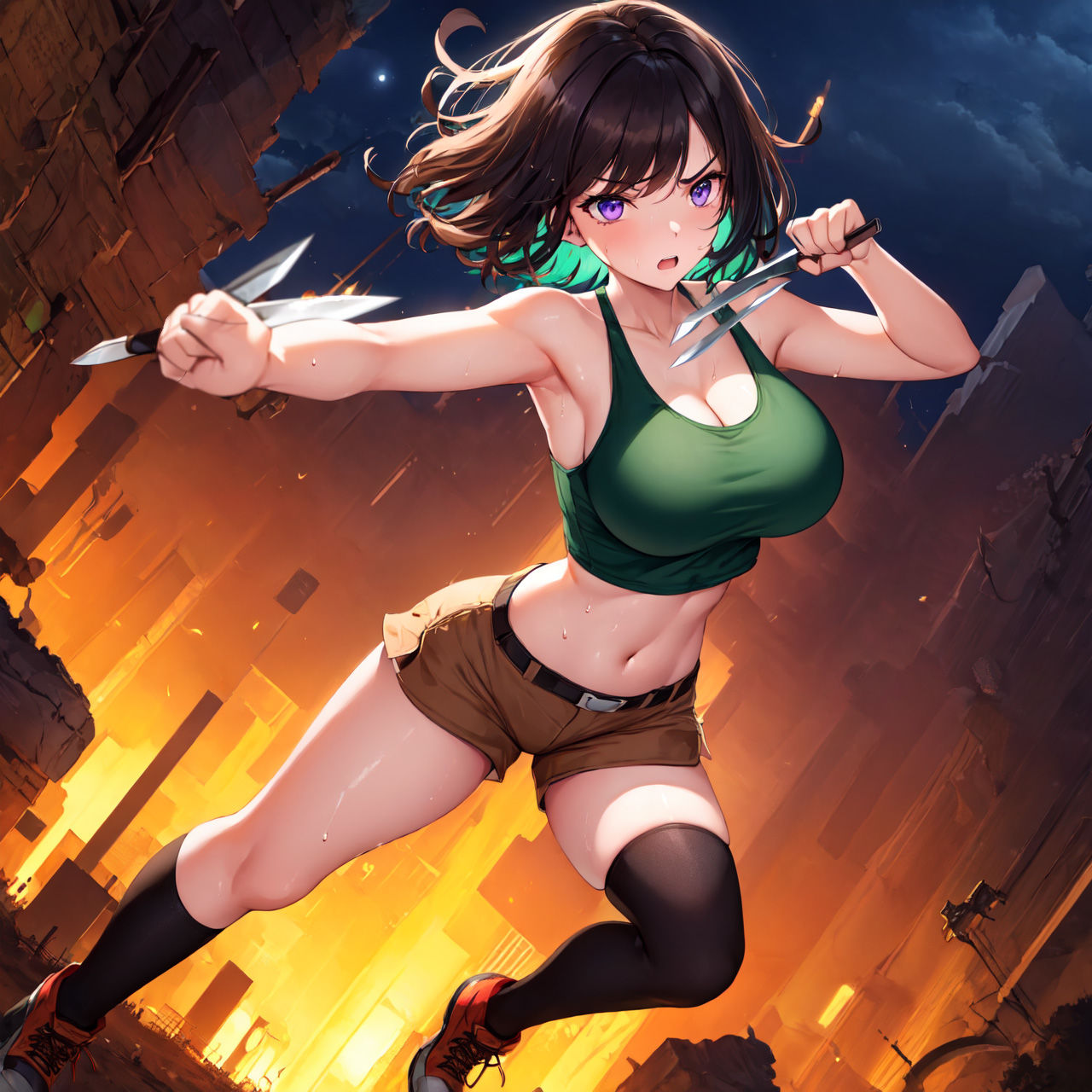 サンプル画像2:巨乳少女は触手に勝てない［AIイラスト集Vol.01］(巨乳少女は触手に勝てない) [d_324014]