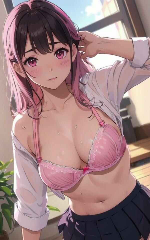 サンプル画像2:羞恥 制服コスプレ下着美女(妄想AI) [d_324180]