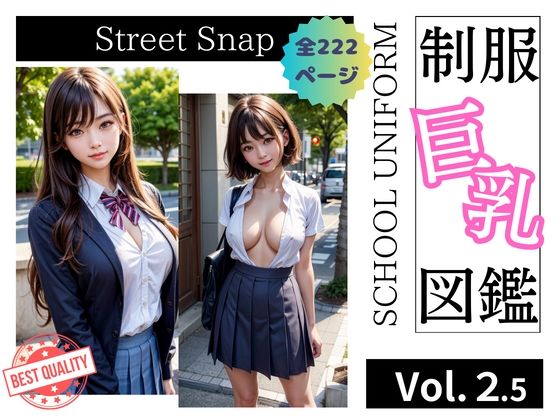 サンプル画像1:『制服巨乳図鑑』ストリートスナップ第2.5弾！(Bluely Eyes Studio) [d_324295]