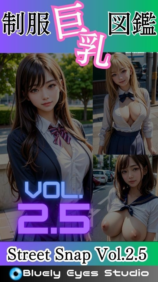サンプル画像2:『制服巨乳図鑑』ストリートスナップ第2.5弾！(Bluely Eyes Studio) [d_324295]