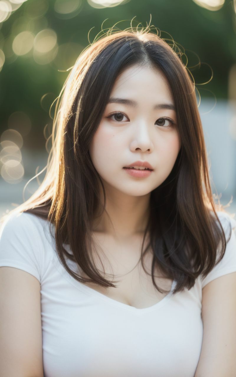 サンプル画像1:清楚な美女特集 AI美女写真集(太陽と月) [d_324471]