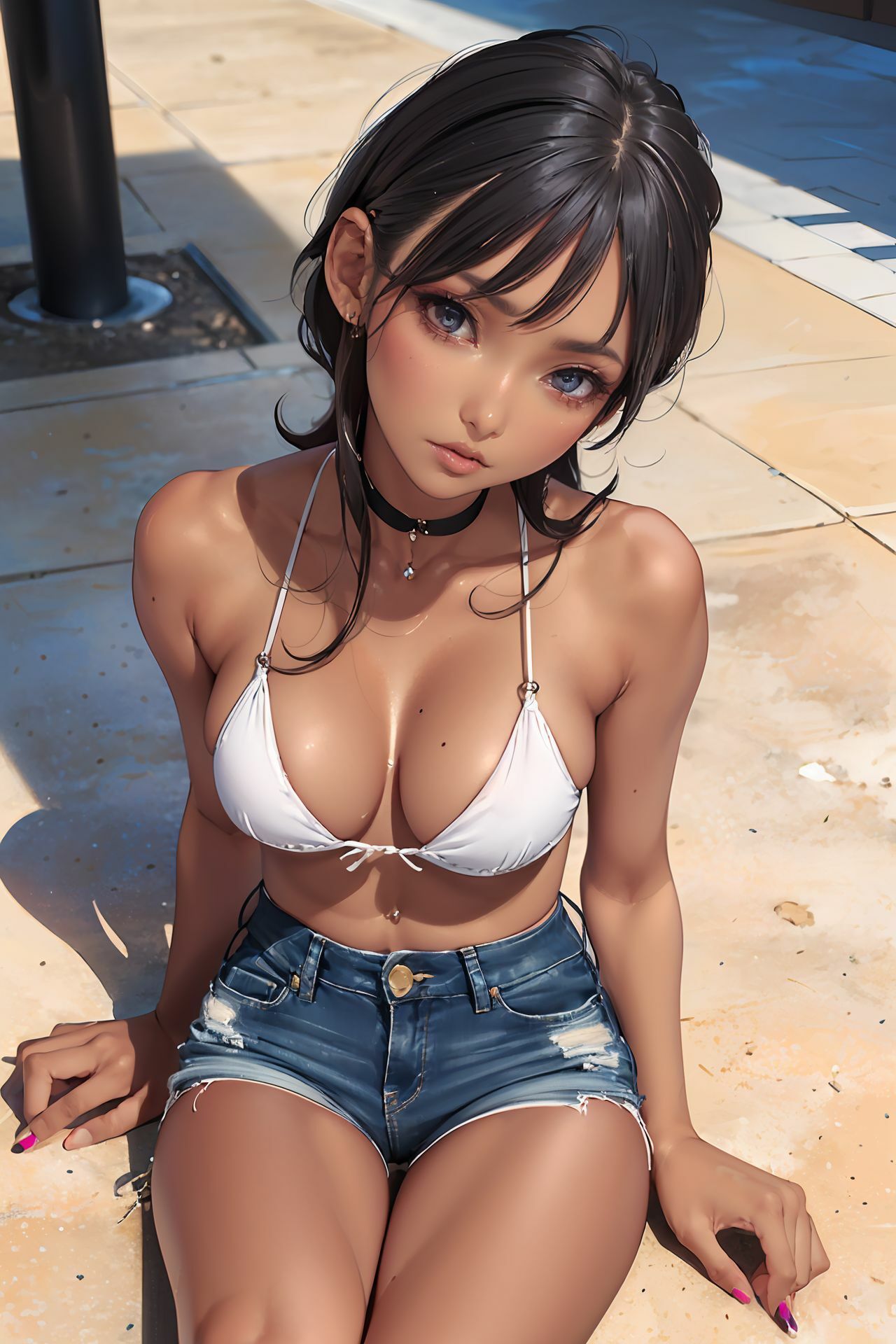 サンプル画像6:貧乳白ギャルと巨乳黒ギャル3(川瀬と遊園地) [d_324563]