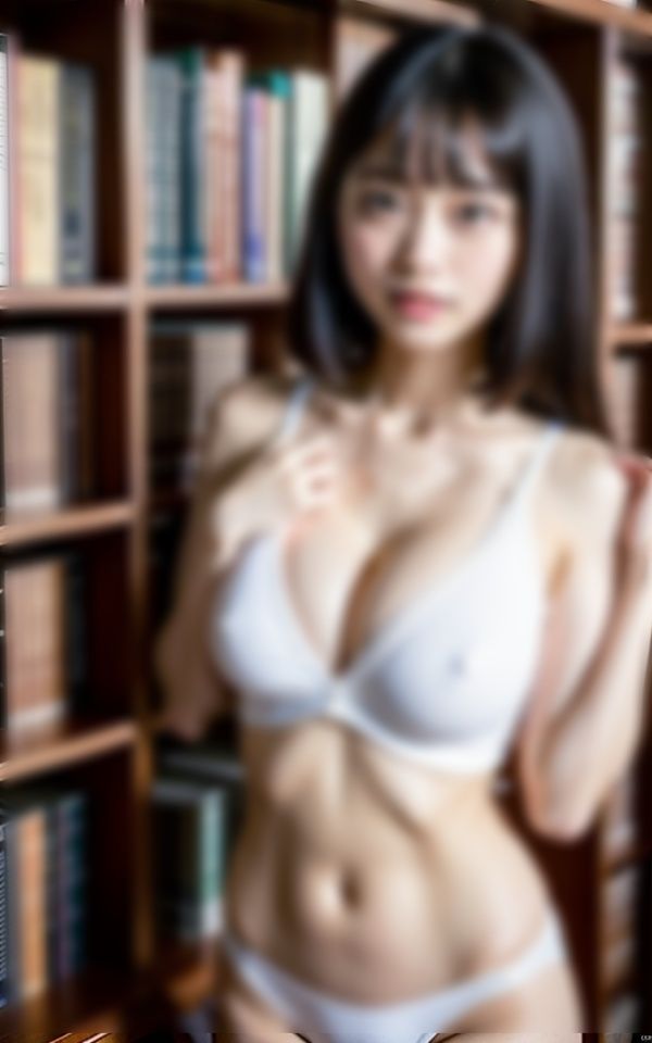 サンプル画像2:図書員の家族に話せない秘密…行列のできる図書館に行ったらそこにはノーパン/ノーブラの美少女達が(リアルAI美少女LABO) [d_324565]