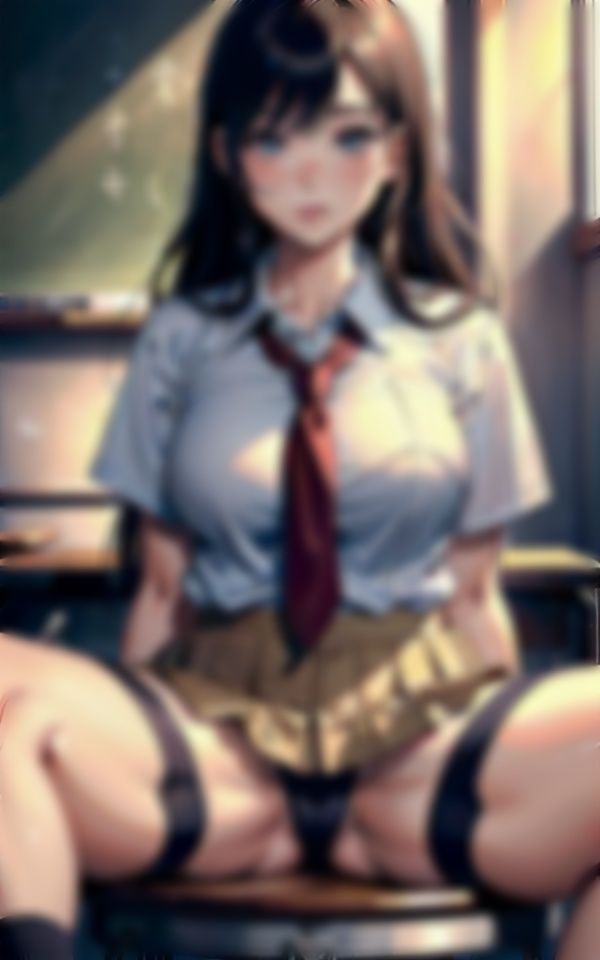 サンプル画像2:【先生と生徒】教室の机でパンチラさせてテストを満点とらせるJK美女！(ぷにぷに研究所) [d_324700]