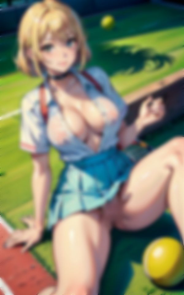 サンプル画像2:テニスで乳首！大学サークルでテニス部のGカップのおっぱいを見透かす特集(今晩のおかずプロモーション) [d_324799]