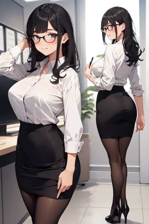 サンプル画像1:【総枚数279枚】眼鏡×黒タイツ×OL詰め合わせコレクション【うごイラ4枚付】(満点星) [d_324886]