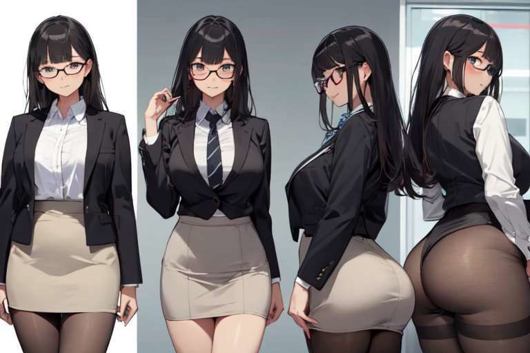 【総枚数279枚】眼鏡×黒タイツ×OL詰め合わせコレクション【うごイラ4枚付】のサンプル画像 6