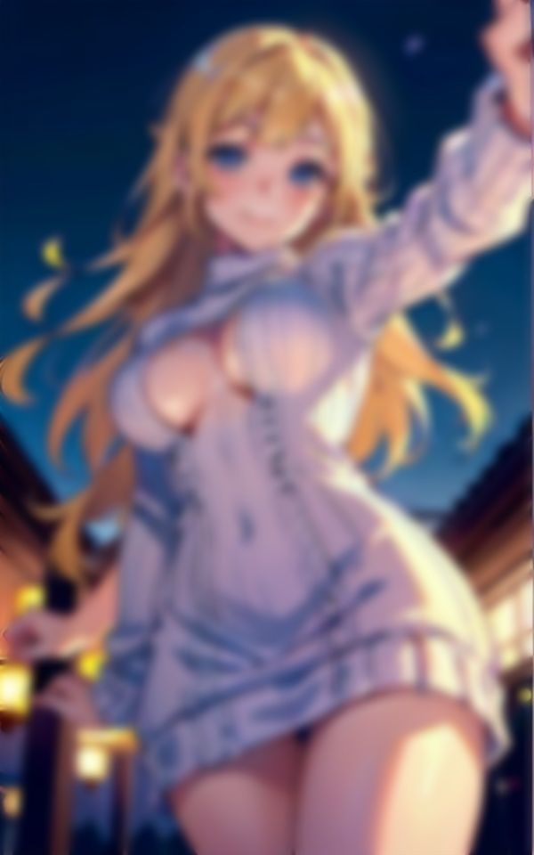 サンプル画像1:金髪の童顔巨乳と祭りで出会う！幼馴染の24歳おっぱい星人が僕に手を振る(妄想彼女企画) [d_325070]