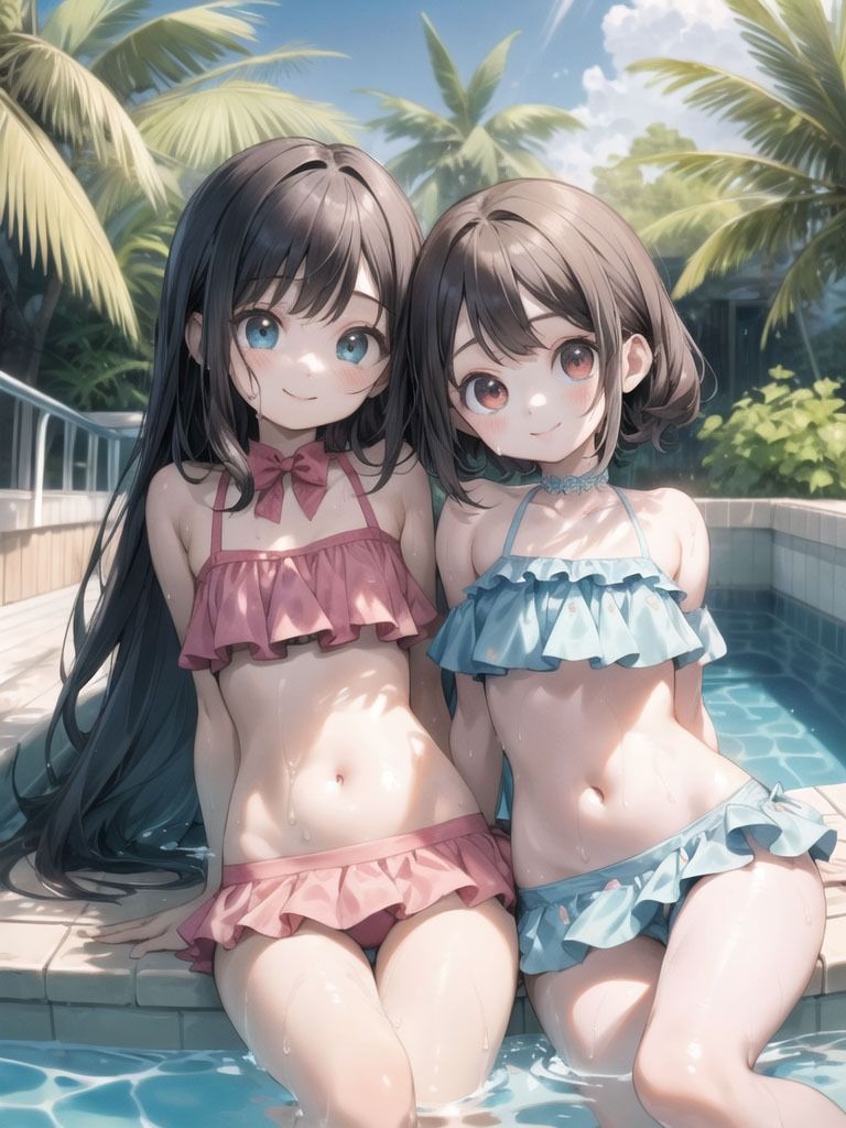 サンプル画像1:水着 少女 AIイラスト集(AI Fairy) [d_325144]