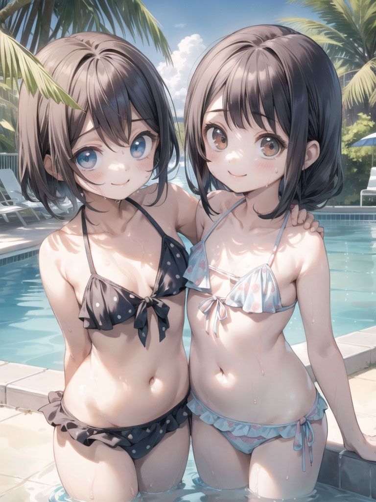 サンプル画像5:水着 少女 AIイラスト集(AI Fairy) [d_325144]