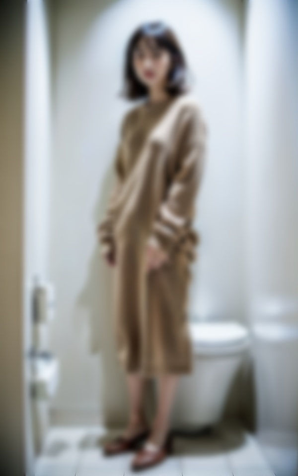 サンプル画像2:【盗撮】親戚の若妻をのぞき・・・普段しゃべらない親戚の美人妻のトイレを盗撮(突撃汁男) [d_325560]