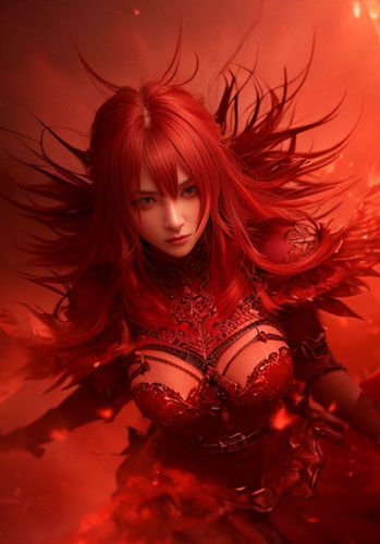 サンプル画像3:異世界の紅炎舞 赤 × 火 × 若き女性 Vol.2 火の鼓動(魅惑の冒険者) [d_325639]