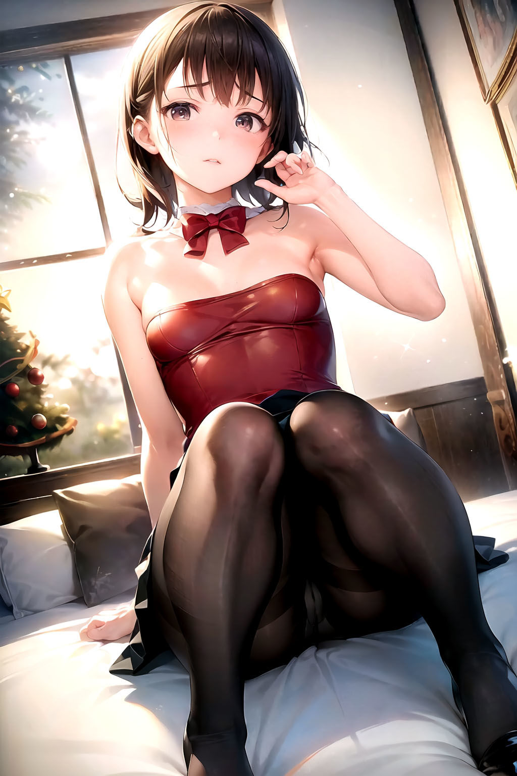 サンプル画像1:AIイラスト集 黒スト美人新入社員＃2(KUMAI) [d_325713]