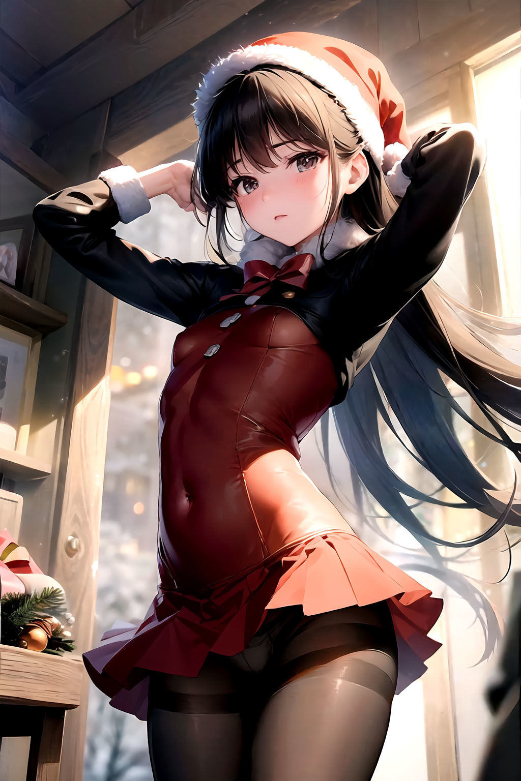 サンプル画像2:AIイラスト集 黒スト美人新入社員＃2(KUMAI) [d_325713]