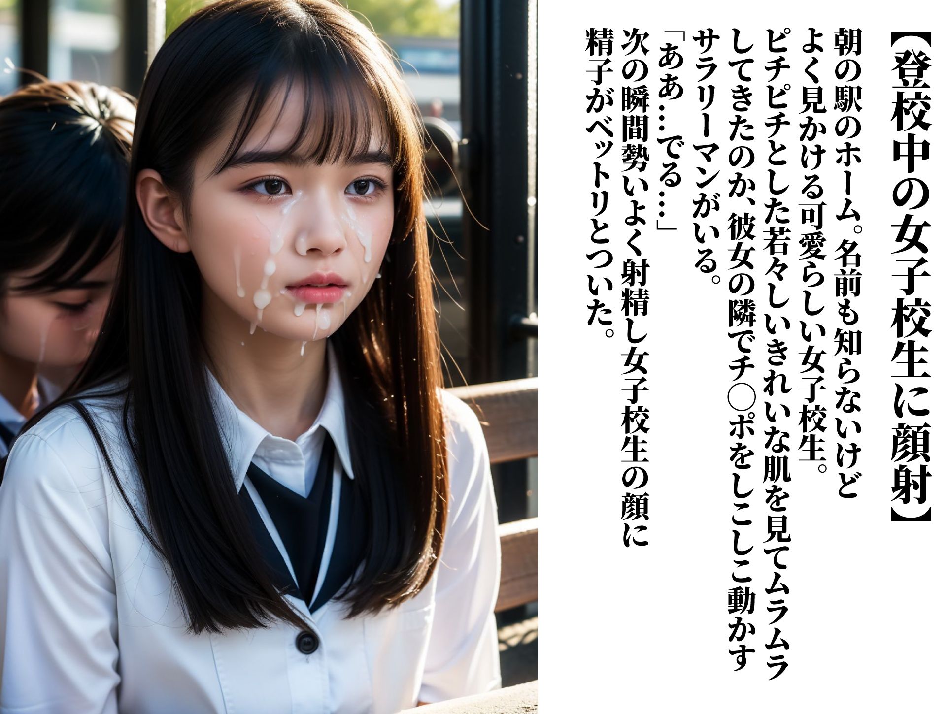 サンプル画像1:女子校生にムラムラしたらいつでも顔射して良い世界(AIアダルトフリーギャラリー) [d_325742]