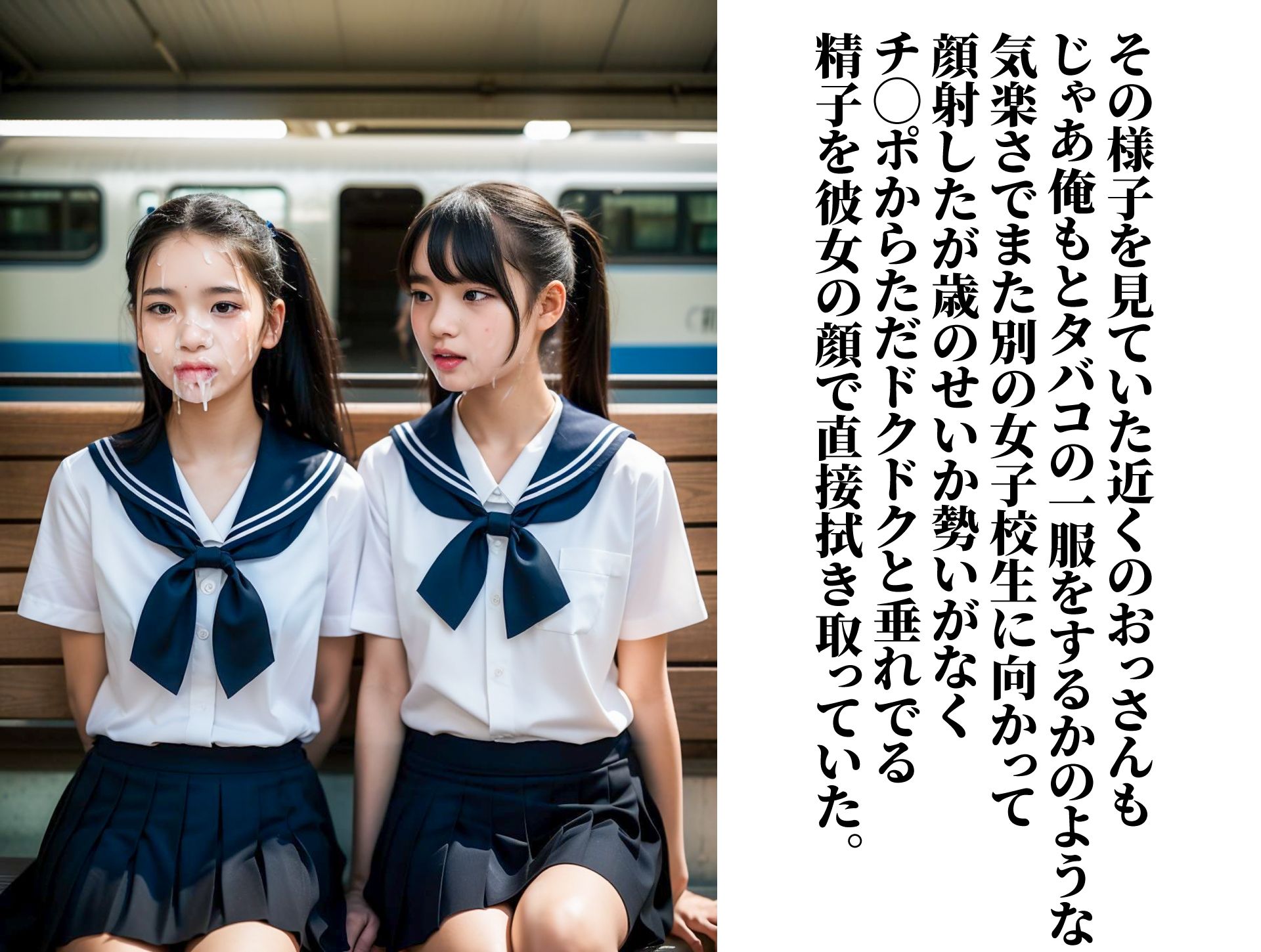 サンプル画像2:女子校生にムラムラしたらいつでも顔射して良い世界(AIアダルトフリーギャラリー) [d_325742]