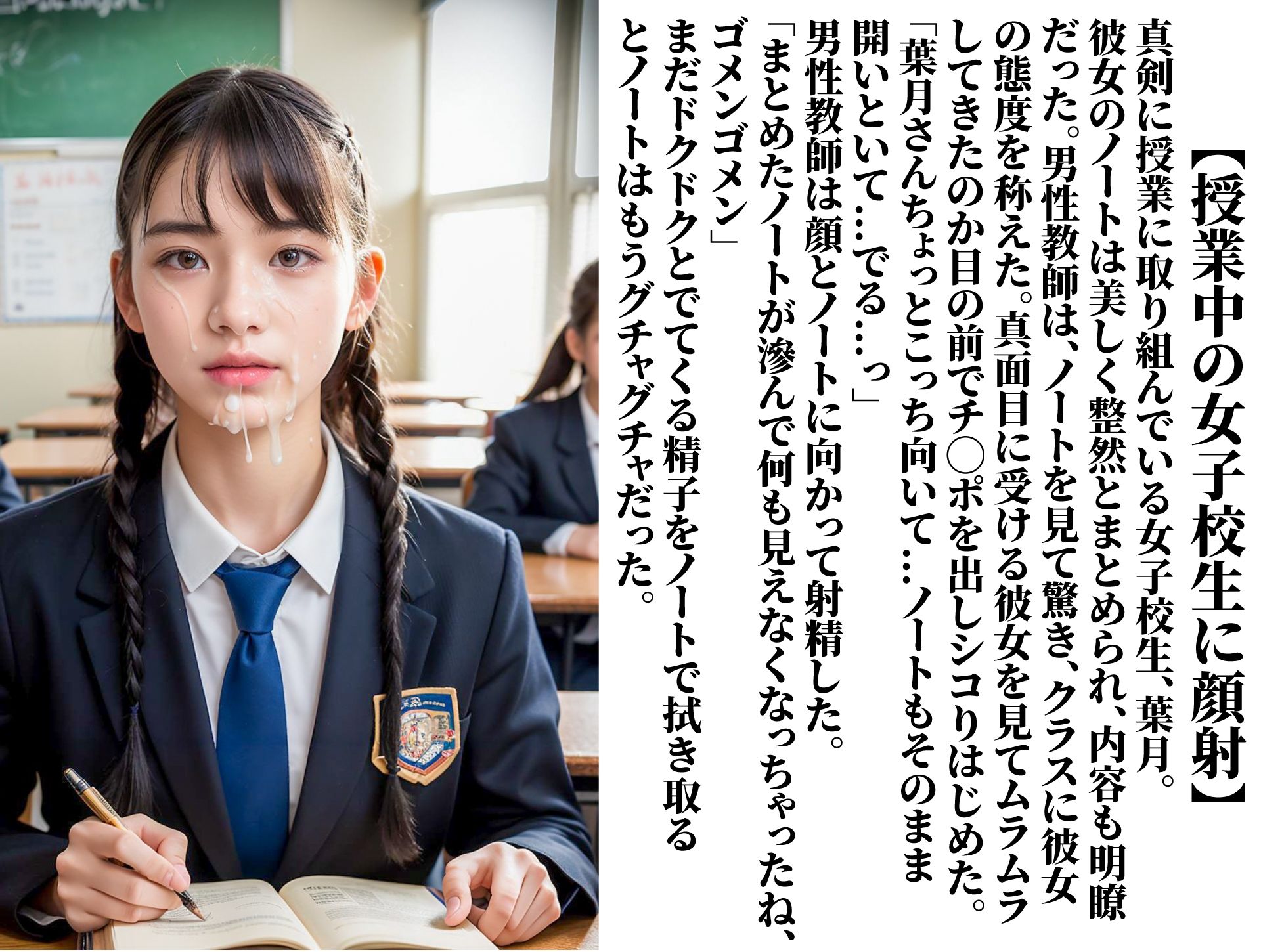 サンプル画像4:女子校生にムラムラしたらいつでも顔射して良い世界(AIアダルトフリーギャラリー) [d_325742]