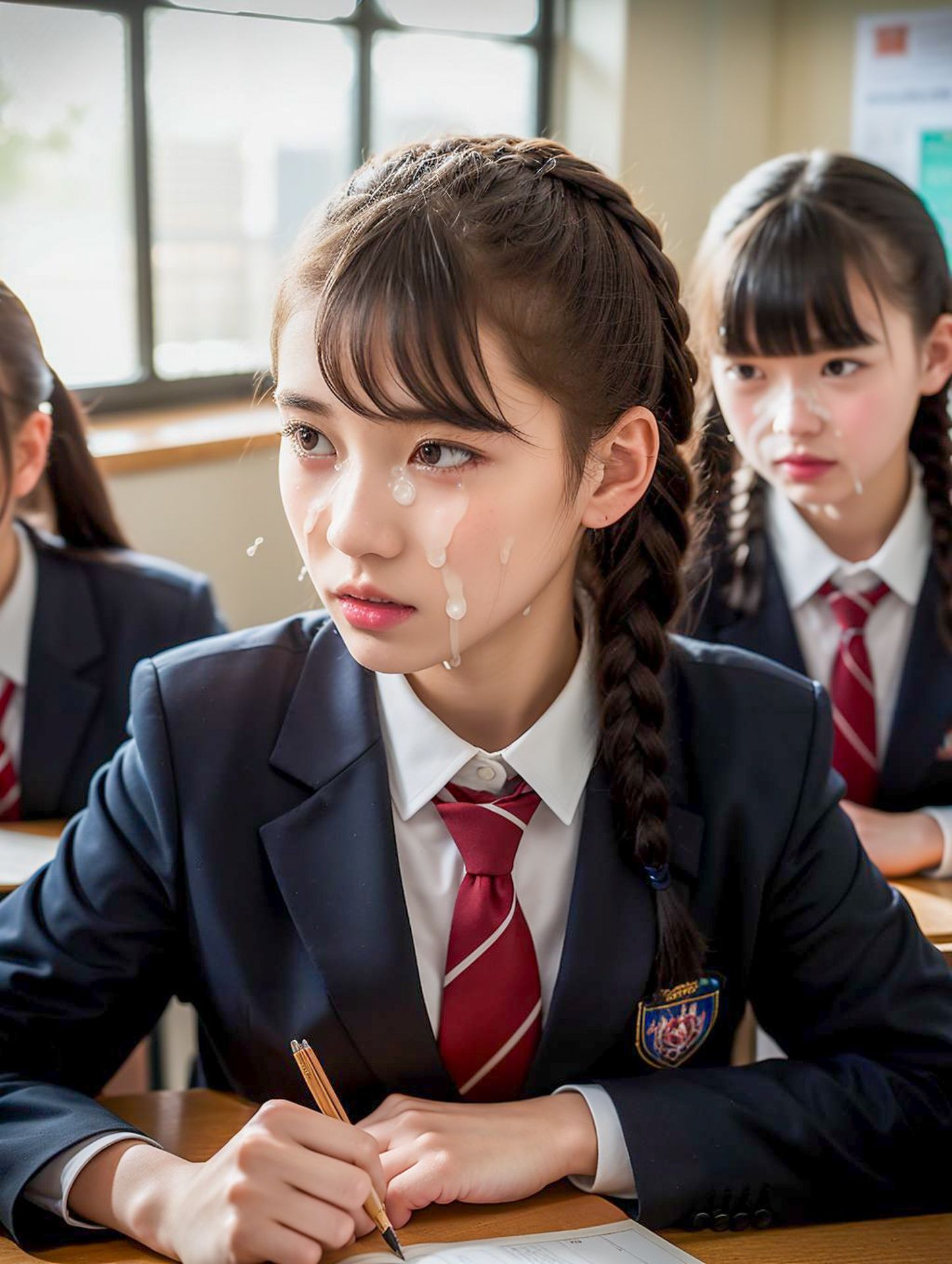 サンプル画像5:女子校生にムラムラしたらいつでも顔射して良い世界(AIアダルトフリーギャラリー) [d_325742]