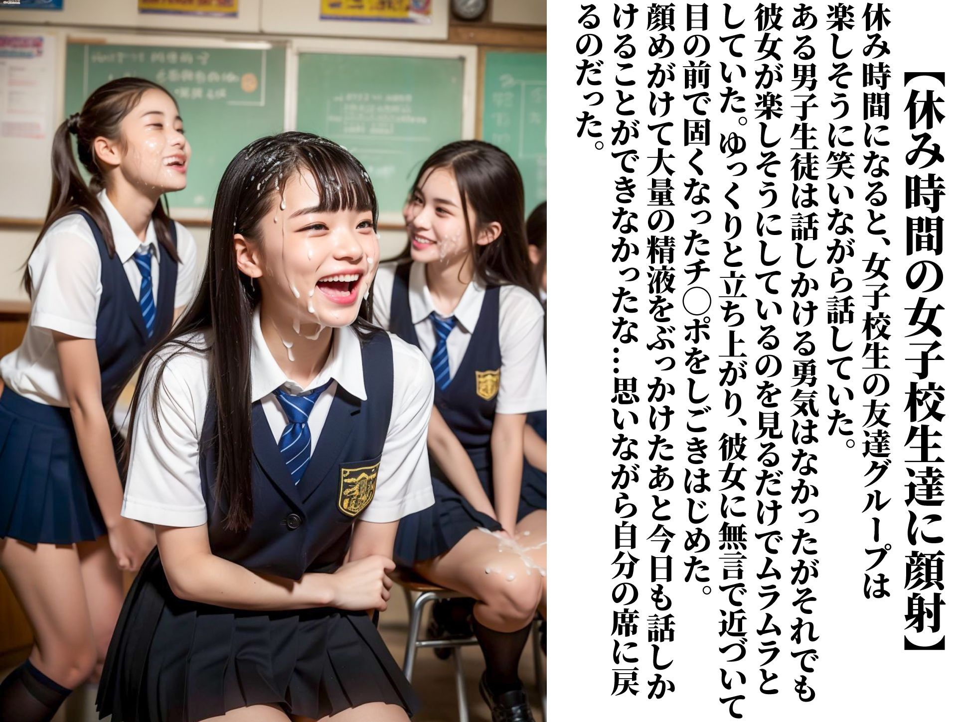 サンプル画像6:女子校生にムラムラしたらいつでも顔射して良い世界(AIアダルトフリーギャラリー) [d_325742]