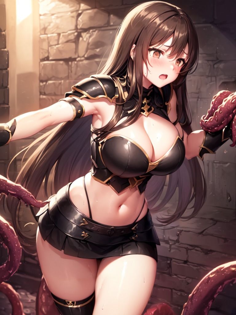 サンプル画像3:触手に襲われた女戦士(ぽりっしゅ本舗) [d_326074]