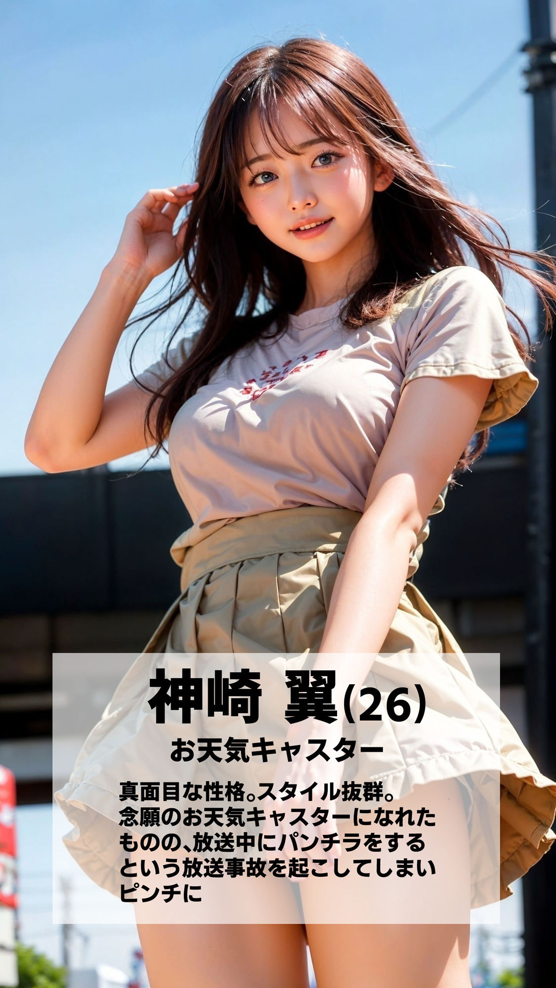 サンプル画像6:強風パンチラ注意報★お天気キャスターもパンチラ放送事故で大ピンチ！！(コメットパンチ) [d_326137]