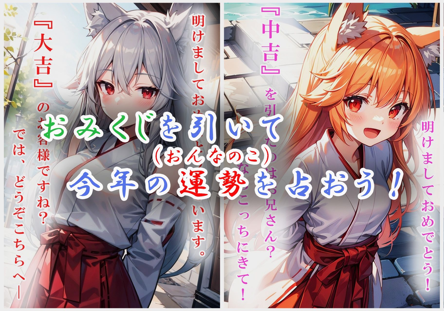 サンプル画像1:新年運試し！キツネ神社でおみくじを引こう！(狼芝居) [d_326152]