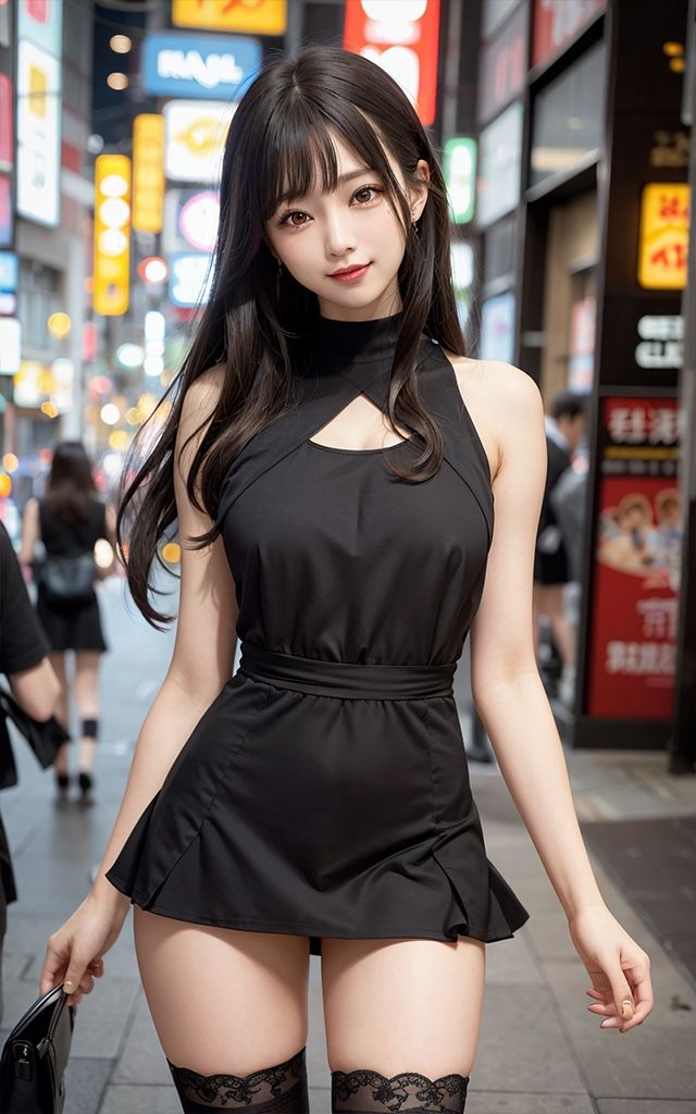 サンプル画像5:街角露出GIRLS〜妖艶ドレスの美女たち〜PART.2【AIヌードグラビア】(AIアートドリーム) [d_326219]