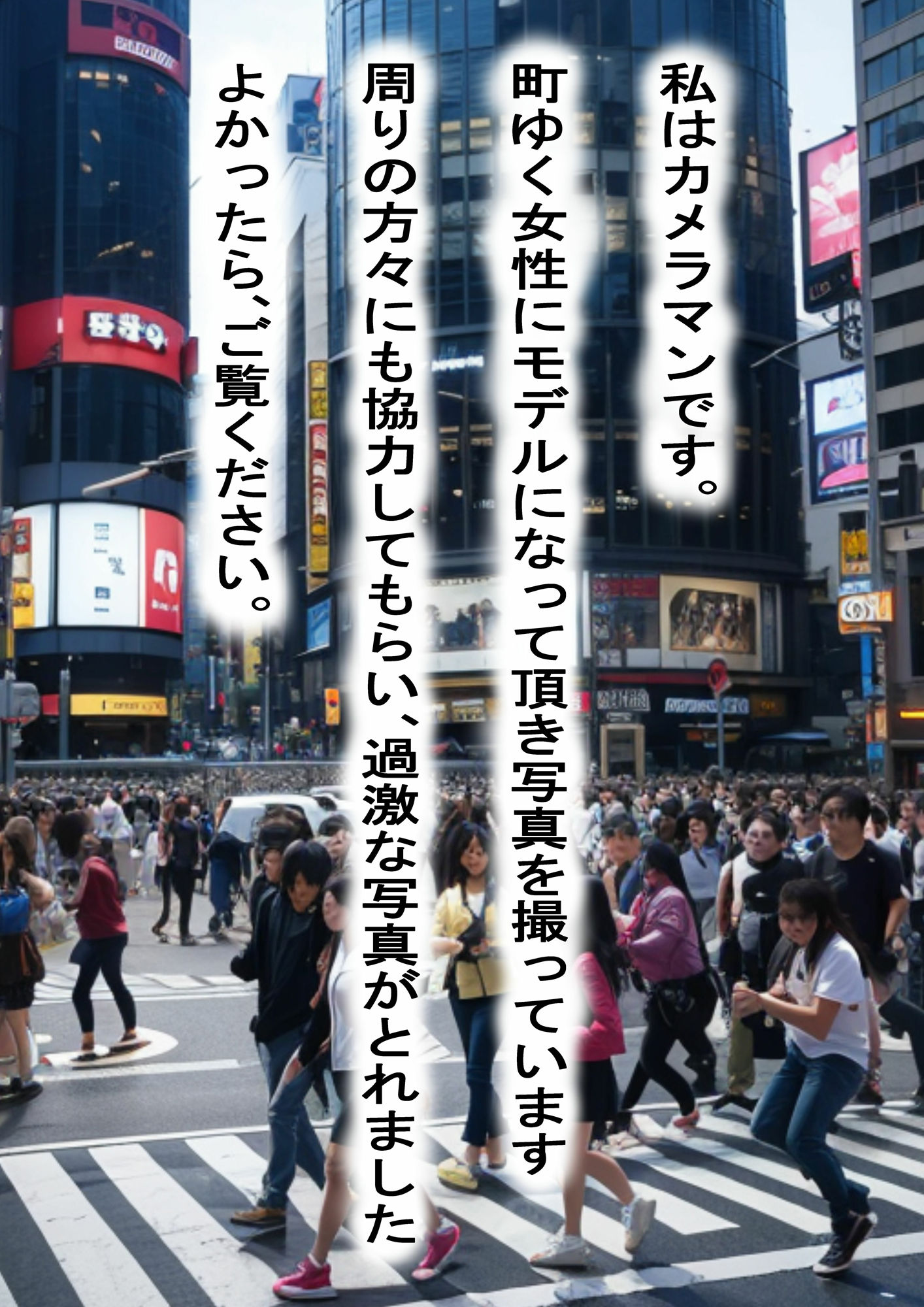 サンプル画像1:裸の女性は街中でモデルになる(夏空) [d_326243]